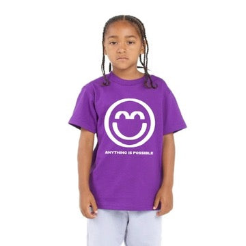 Purple Anything is Possible Youth Smile Shirt