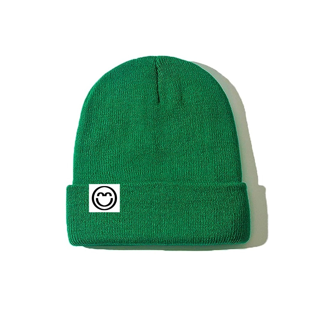 Grass Green Smile Beanie w/ White Smile Tag
