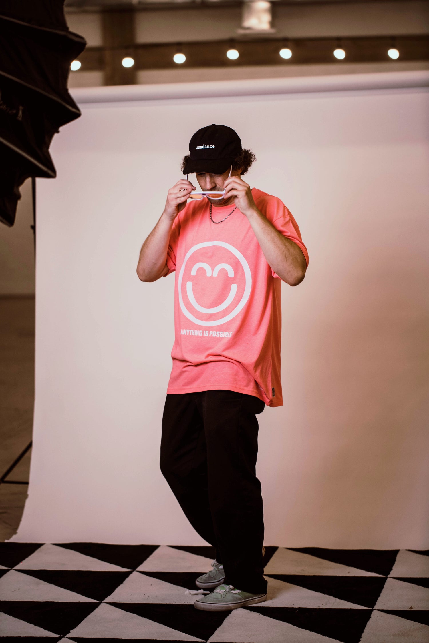“Anything Is Possible” Pink Relief Smile Shirt