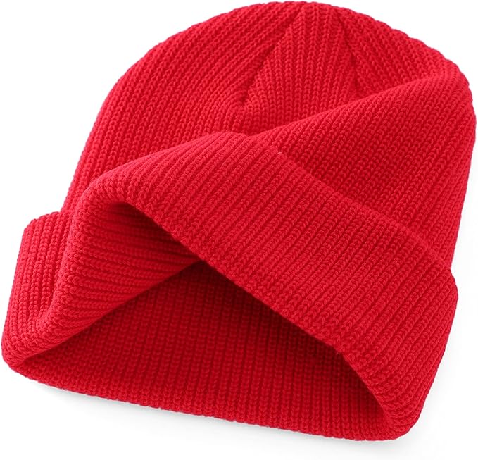 Red Smile Beanie with Black Tag