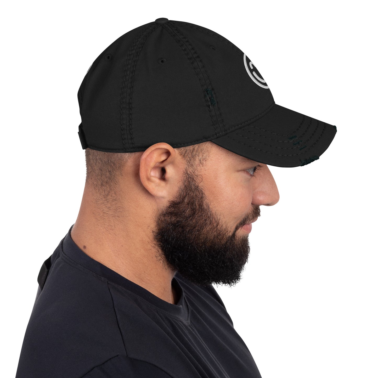Distressed Dad Hat - Smile World - Adjustable Strap-Back Cap