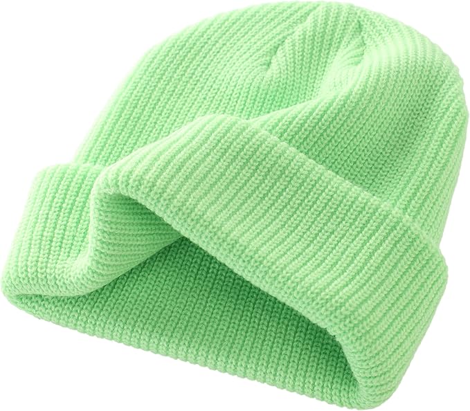 Green Honey Dew Smile Beanie with Red Tag