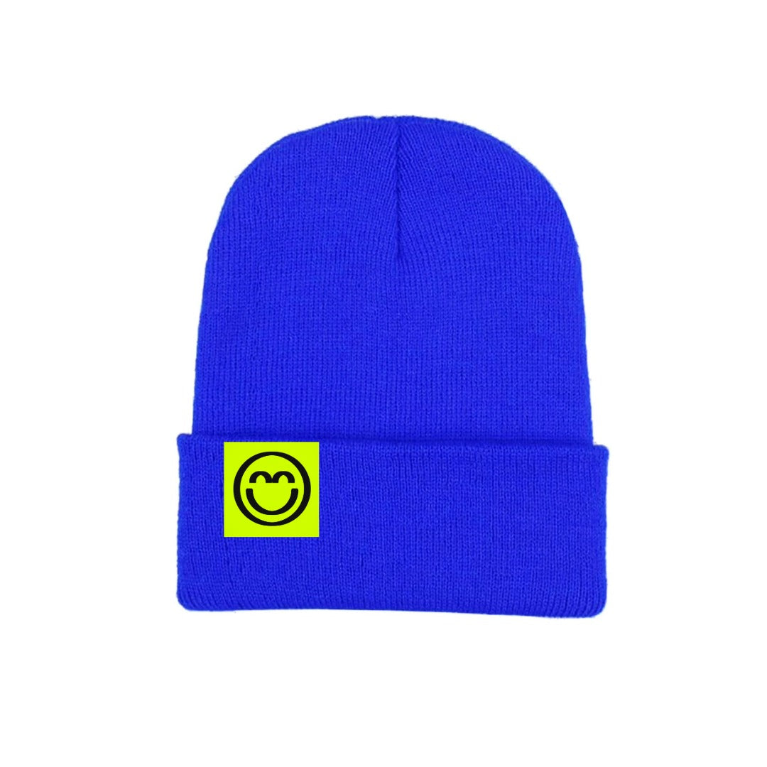 Blue Beanie w/ Yellow Smile Tag