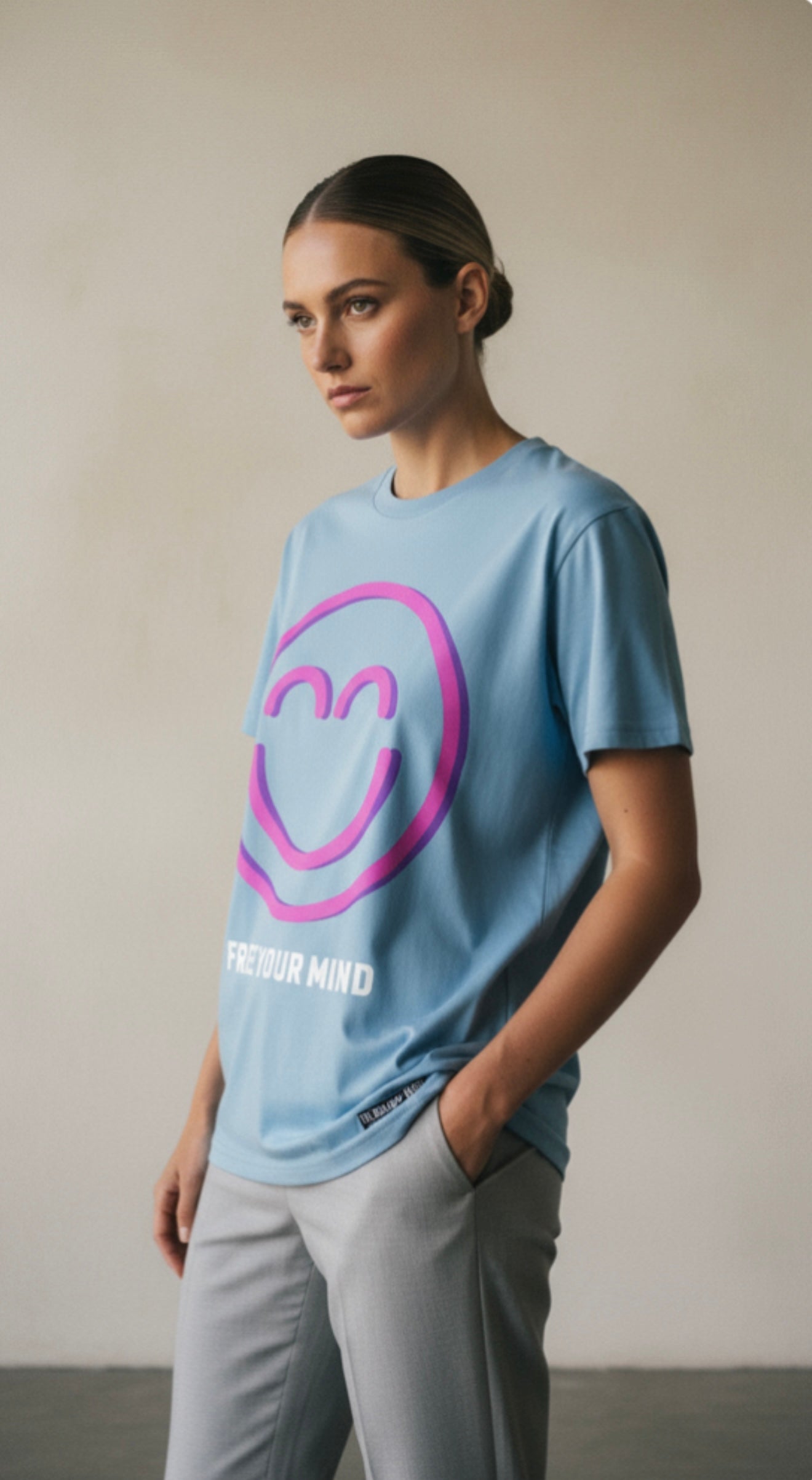 Free Your Mind Smile Shirt (Carolina Blue)