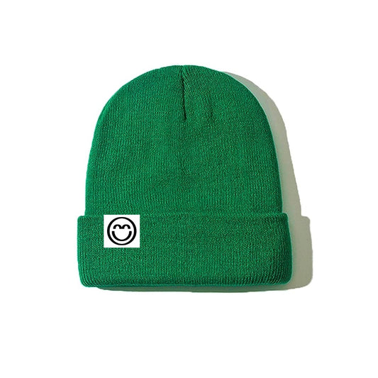 Grass Green Smile Beanie w/ White Smile Tag