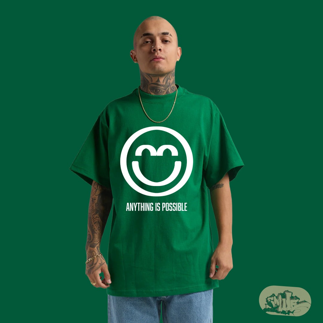 Kelly Green Anything is Possible Smile Shirt