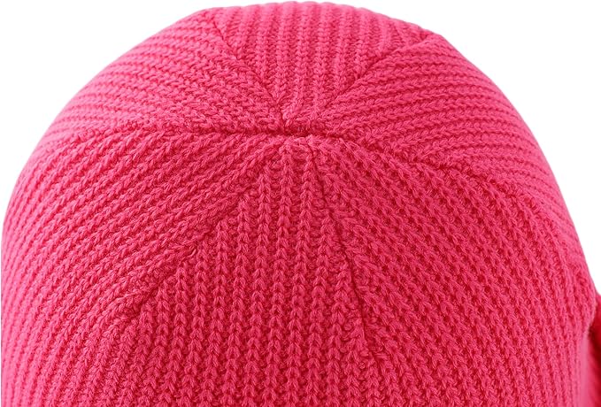 Hot Pink Smile Beanie with Black Tag