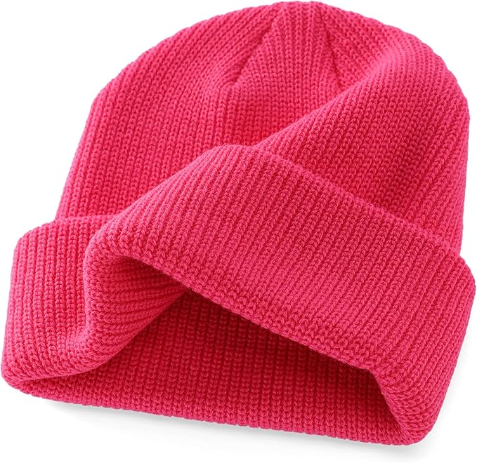 Hot Pink Smile Beanie with Black Tag