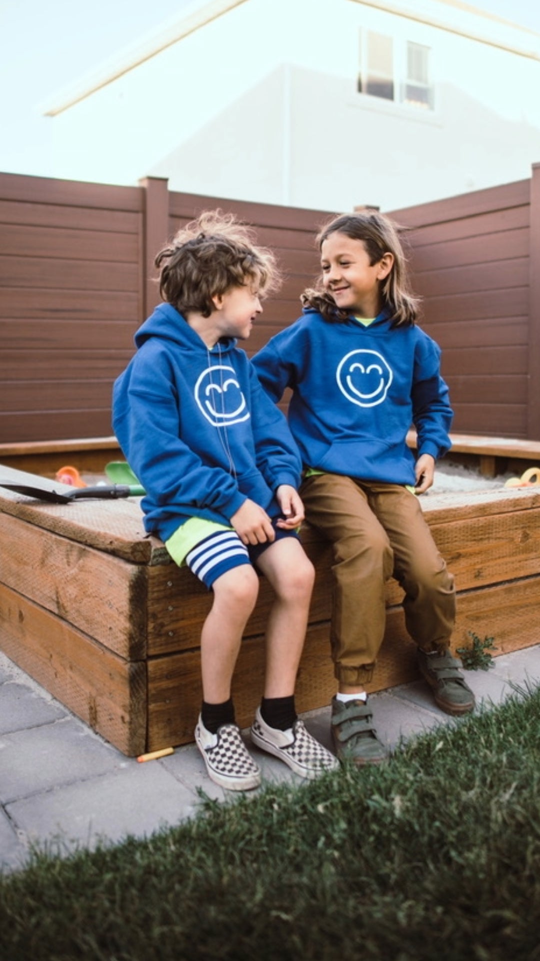 Kids Blue Smile Hoodie