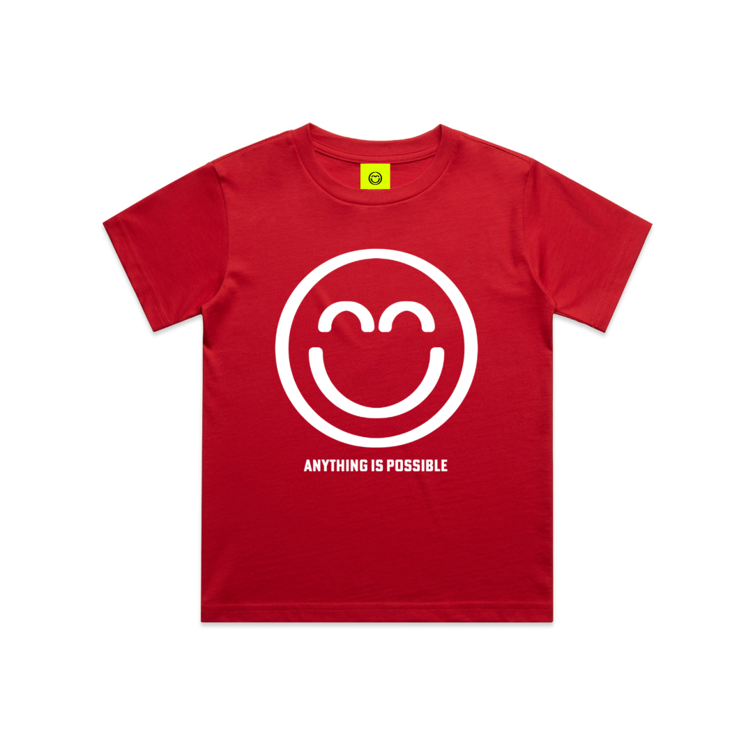 Kids / Youth “Dingo” Red Anything Is Possible Smile Shirt