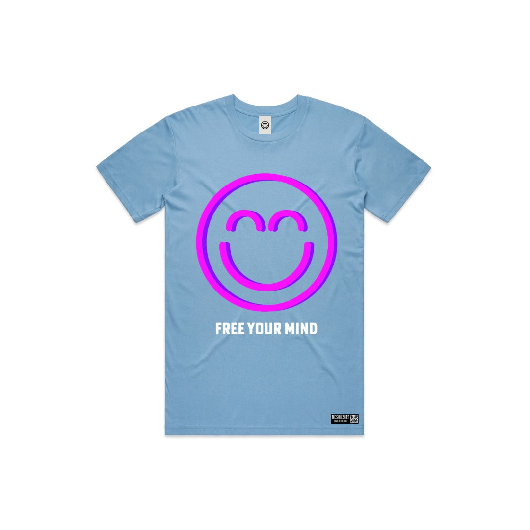 Free Your Mind Smile Shirt (Carolina Blue)
