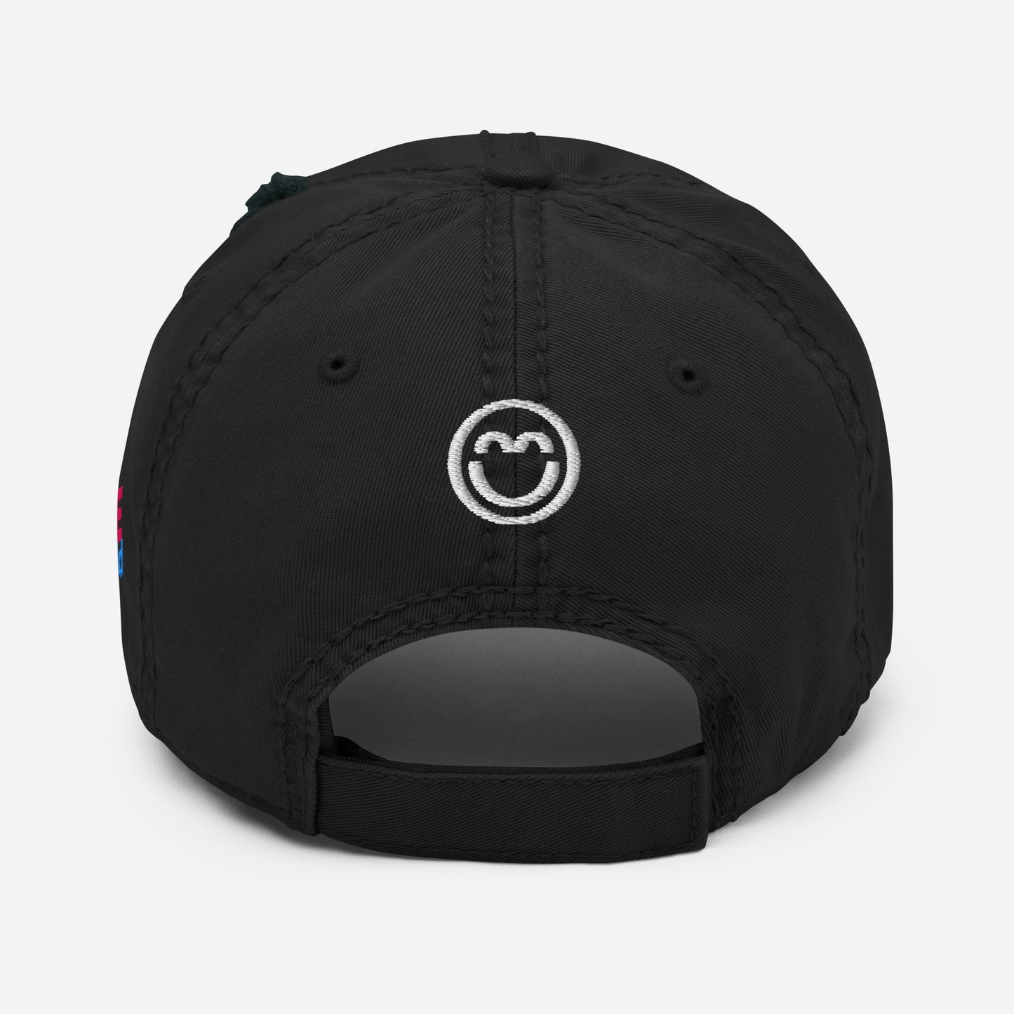 Distressed Dad Hat - Smile World - Adjustable Strap-Back Cap